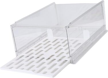 Прозора, штабелювана шафа-коробка для зберігання, полиця з ПЕТ, органайзер, шухляда, гардеробна, буфет, контейнер для спальні, кухні, 41,9 x 30,5 x 16,5 см