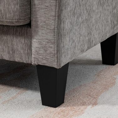 Кутовий диван HOMCOM, кутовий диван з двостороннім шезлонгом, L-подібний диван, м&39який кутовий диван з пружинним каркасом, сталевий каркас, колір шеніл, 186 x 130 x 84 см, сірувато-коричнева тканина кольору шеніл