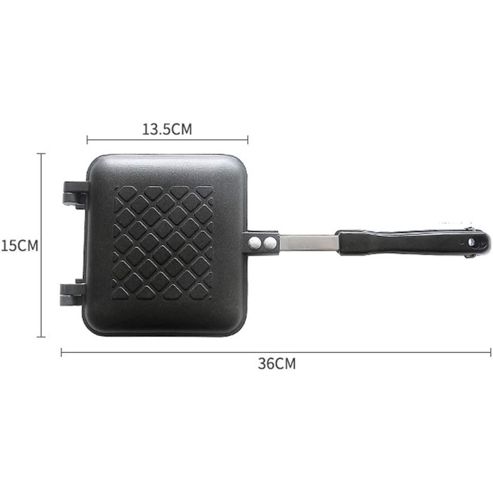 Тостер для сендвічів TAMUME з рифленою поверхнею Антипригарна машина для тортів із міцною ручкою, сендвіч-машина для тостів підходить для використання на плиті (рифлена поверхня)