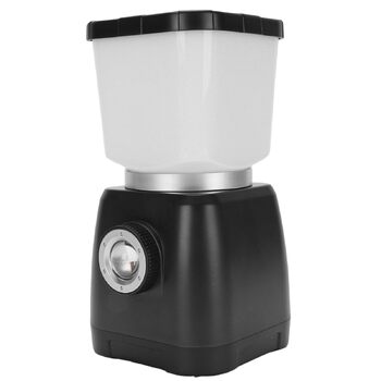 Ліхтар для кемпінгу з ручним керуванням ємністю 6000 мАг, водонепроникний, акумуляторний, подвійний світлодіодний ліхтар IPX7, портативний зарядний пристрій, 22 години роботи, аварійне освітлення для кемпінгу, (ЧОРНИЙ) Чорний