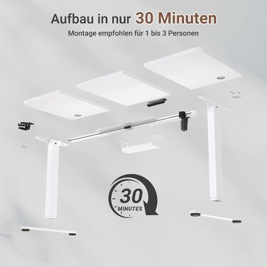 Стіл з регульованою висотою та портом зарядки USB-C, 140 x 60 см, функція пам&39яті. Міцний стіл з електричним регулюванням висоти, стіл для роботи сидячи та стоячи, регульований комп&39ютерний стіл, бежевий, 140 x 60 см.