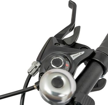 Дюймовий гірський велосипед, 21 швидкість, складаний, регульований по висоті, амортизаційна вилка та дискові гальма, унісекс велосипед для чоловіків та жінок, чорний, сріблястий, 26-