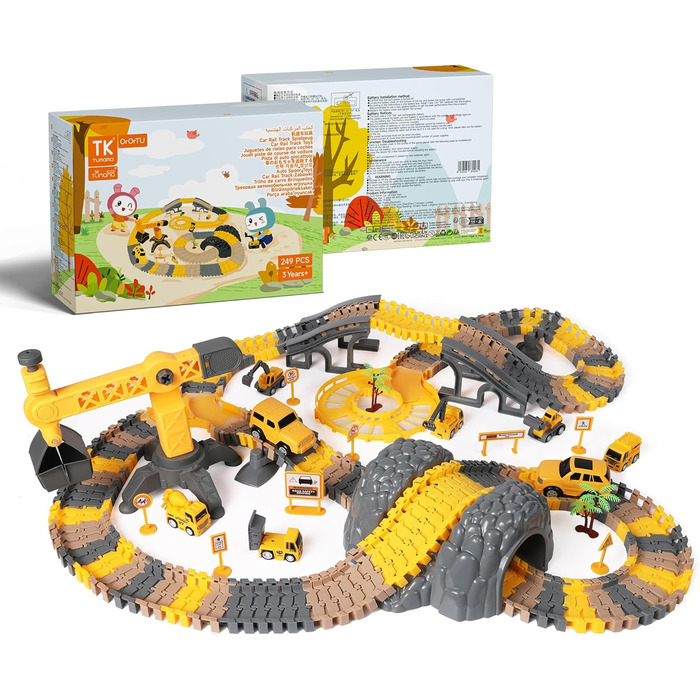 Автомобіль TUMAMA, гоночний трек, дитяча іграшка від 2 3 4 5 років, іграшка на шосе для маленьких дітей з 8 машинами, електричний