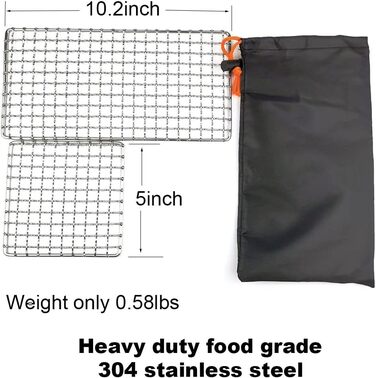 Грилі Bushcraft, грилі для походів, приготування їжі на багатті, решітка для гриля, високоміцне сітчасте спорядження для кемпінгу, пішого туризму, походів, 2 шт.