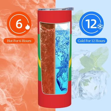 Кухоль з прямою трубочкою, дизайн мавританський прапор, друкований, дорожній кухоль, підходить для кемпінгу, офісу та дому, 590 мл