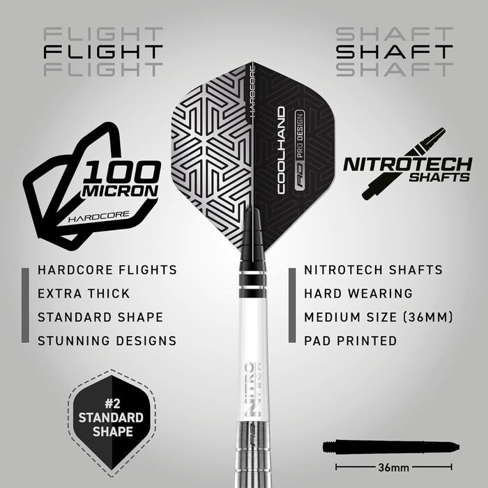 Набір дротиків RED DRAGON Luke Humphries TX Series Premium Tungsten Steeltip з льотками та древками 22g TX1