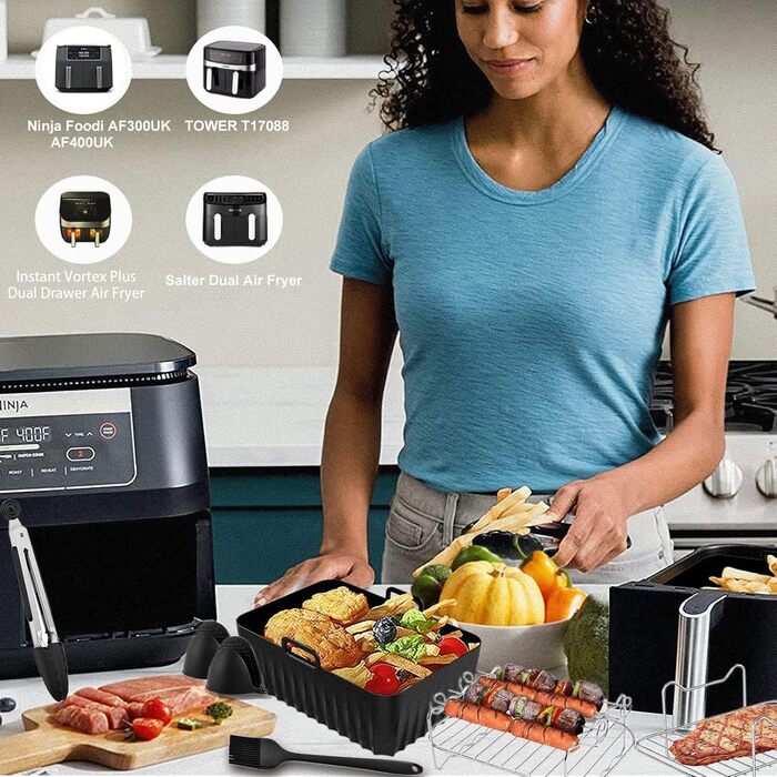 Аксесуари для фритюрниці Air Fryer - аксесуари з 8 предметів Аерофритюрниця з мультипіччю Силіконова форма для фритюрниці, аксесуари для фритюрниці XXl Силіконова вставка для фритюрниці Аерофритюрниця