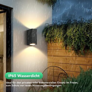 Настінний світильник Зовнішній внутрішній, IP65 Водонепроникний 10 Вт Теплий білий 3000K Алюмінієвий кутовий зовнішній настінний світильник Зовнішній світильник з лампочками GU10 Зовнішній світильник для саду перед ванною кімнатою Веранда Гараж, (4 шт. ,