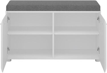 Шафа для одягу Lomadox 4 предмети з дзеркалом і тумбою для взуття білий глянцевий Шафа для передпокою в сучасному стилі