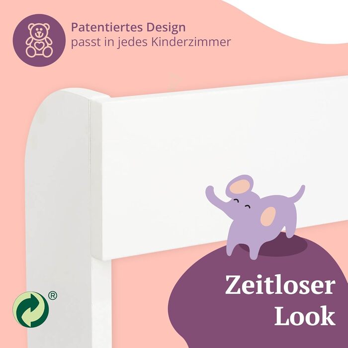 Пеленальний матрацик сумісний з комодами IKEA Malm тощо. 80x78x10 см Пеленальний матрацик з перегородкою з білого дерева МДФ Пелен