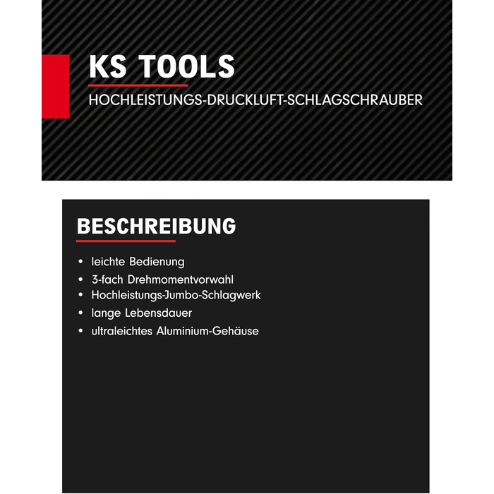 Високопродуктивний ударний гайковерт стиснене повітря miniDEVIL 1/2 515.1315 I 3-кратний попередній вибір крутного моменту 210, 50