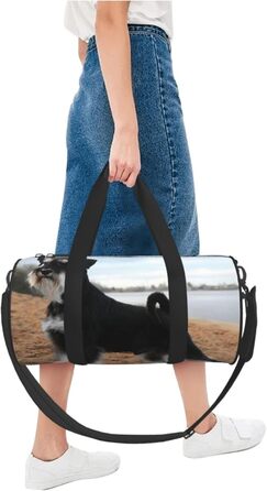 Спортивна сумка, дорожня сумка, дизайн снузер, собака, сумка для ночівлі, чорна, універсальний розмір, дорожня сумка