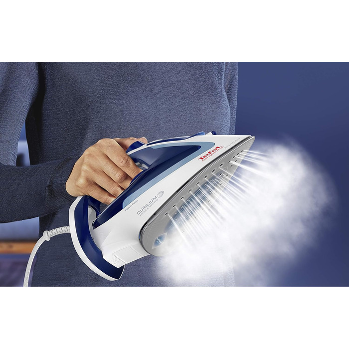 Парова праска Tefal FV5736 Easygliss (2500 Вт, додатковий паровий удар 220 г/хв, об'єм резервуара 270 мл) синя/біла 220 г/хв паров