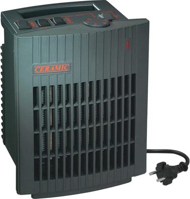 Керамічний вентилятор-обігрівач BERGER, макс. 1500 Вт Тихий портативний обігрівач для кемпінгу, майстерні, офісу, ванної кімнати Невеликий вентилятор-обігрівач з 2 рівнями потужності Енергозберігаючий та безпечний