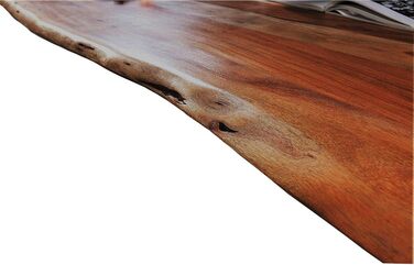 Стільниця SAM 120x80 см, Quintus, акація, колір горіх, стильна плита з живою кромкою, унікальний виріб з горіха 120 x 80 см