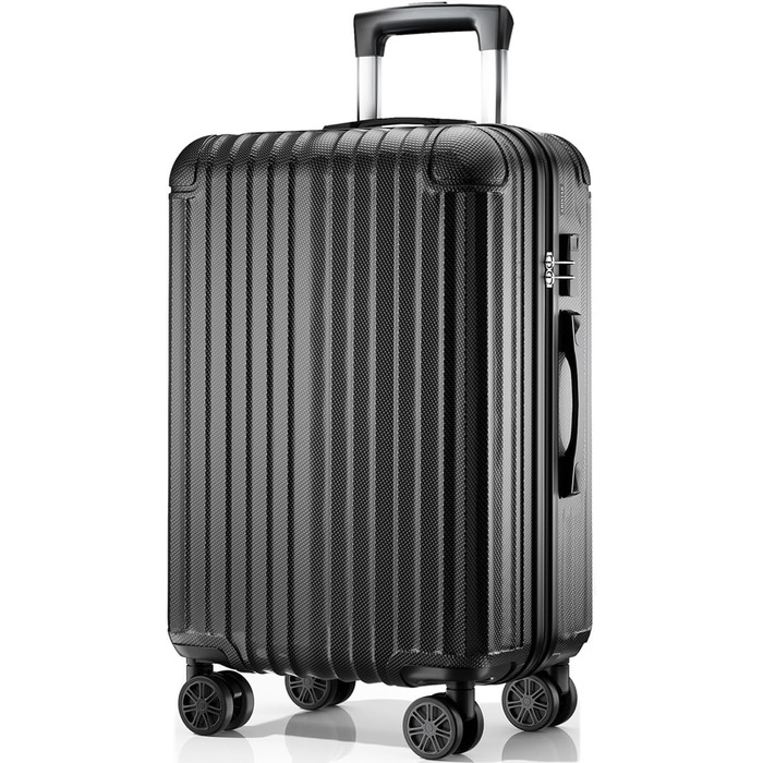 Велика валіза на візках 76x530 см, тверда дорожня валіза з 4 колесами та кодовим замком, легка ручна поклажа, чорний L