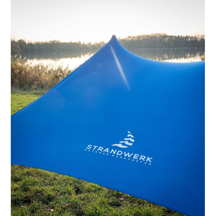 Пляжний намет преміум-класу з лайкри висувний сонцезахисний тент Оле з алюмінієвими стійками та наповнюваними піщаними анкерами 210 x 210 см