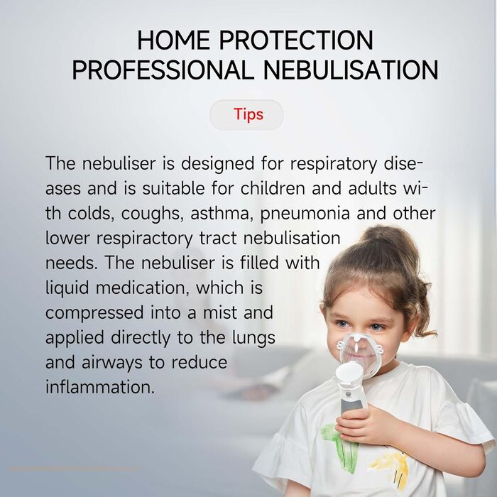 Інгалятор для дітей та дорослих, портативний, легкий та ефективний інгалятор-небулайзер Ідеально підходить для подорожей та вдома, виробляє ультрадисперсні частинки (бежевий)