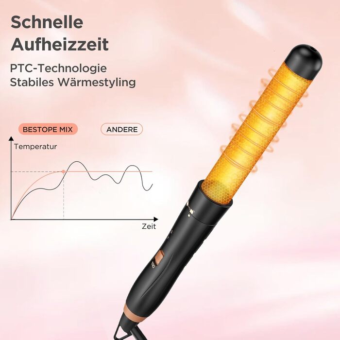 Плойка для завивки волосся з випрямлячем, плойка 3 стовбури Антистатична керамічна плойка для волосся з регульованою температурою