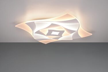 Стеля LED-світильник Trio Leuchten Akita 647110131, матовий білий метал, акрил, 56 Вт LED, з пультом, диммер, зміна кольорів