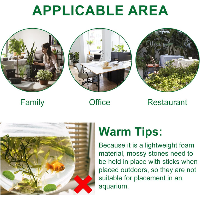 Кульки зі штучного моху. Камені із штучного моху. Камені із штучного моху. Кульки із зеленого моху. Прикраси з штучного моху для казкових садів, квіткових композицій, квіткових композицій, тераріумів і ремесел, 20 шт.