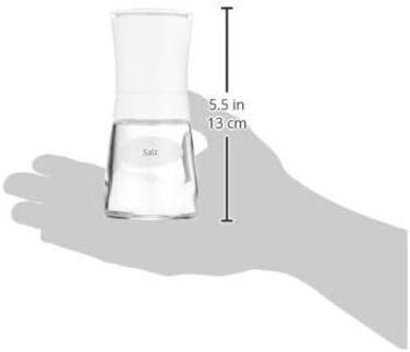 См, без наповнення, млин для спецій, керамічний подрібнювач, пластик, скло, білий Одинарний, 14