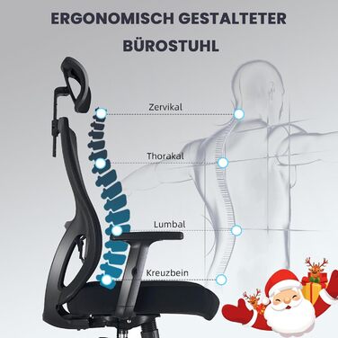 Ергономічне офісне крісло Storeo Imp, XL, до 150 кг, сітка, чорне