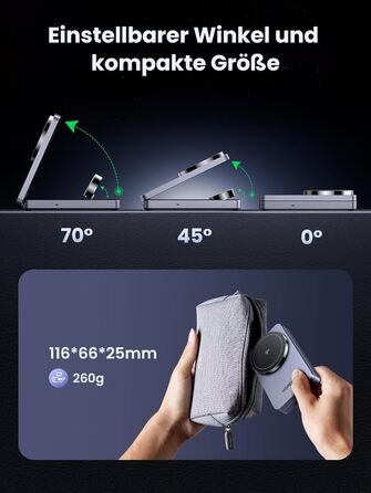 Сертифікована 15 Вт зарядна станція для iPhone, бездротовий зарядний пристрій 3 в 1, сумісний з MagSafe, для iPhone 16,16 Pro, Air