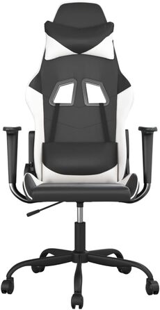 Ігрове крісло INLIFE чорно-біле зі штучної шкіри, Меблі, Крісла, Ігрові крісла, Біле, 16,1 кг, 3143646
