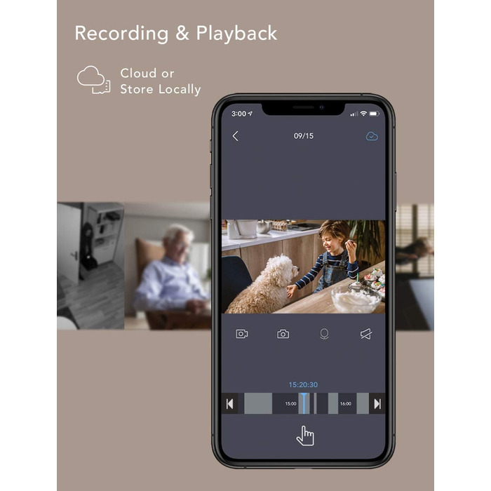 З камерою, Babyphone з камерою та мобільним додатком, 1080P HD Night Vision, AI Tracking, Intercom Function, Compatible with Alexa