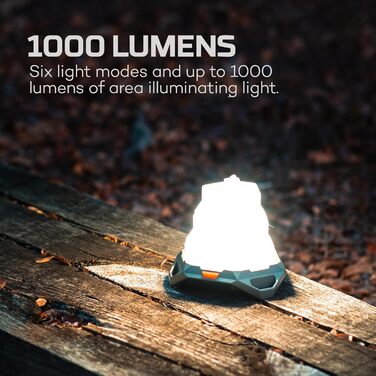 Акумуляторний кемпінговий ліхтар та портативний зарядний пристрій - Потужний складаний ліхтар на 1000 люменів - Аксесуар для кемпінгу, 1000 -
