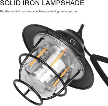 Міні-світлодіодний кемпінговий ліхтар Starnearby, з регульованою яскравістю, акумуляторна батарея 1200 мАг, ретро-кемпінговий ліхтар, водонепроникний зовнішній світлодіодний ліхтар для намету IPX4, портативний ліхтар для кемпінгу, намету, аварійного режим