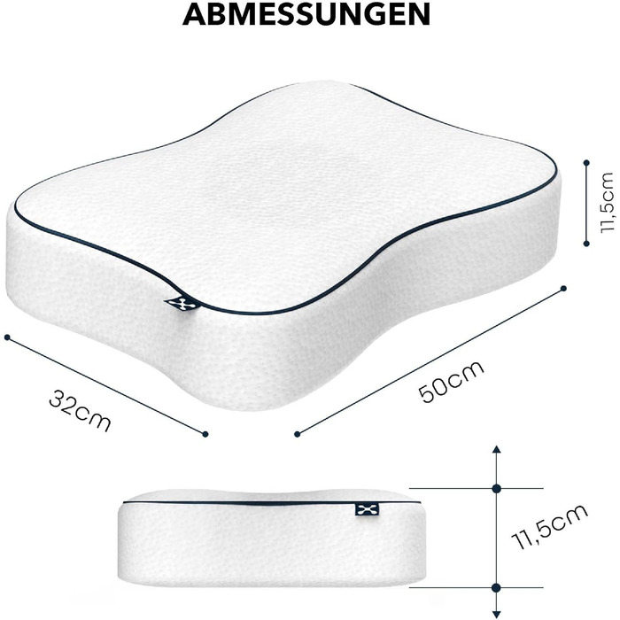Ергономічна подушка з піни з памяттю форми з виїмкою для голови, підтримка шийного відділу хребта для сну на спині та на боці 1 Soft