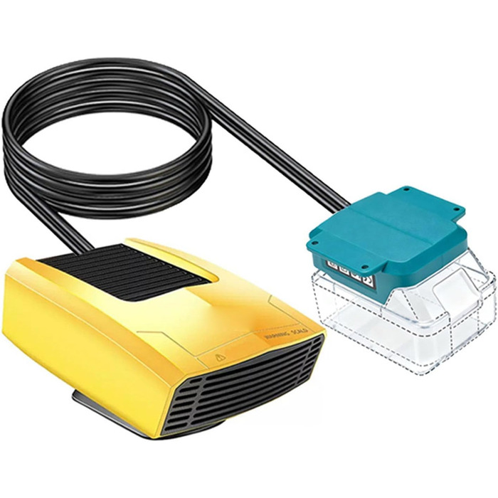 Універсальний портативний обігрівач на батарейках потужністю 200 Вт з 2 режимами температури та обертанням на 360, для BL1815, BL1820, BL1530, BL1840, BL1850, BL1860, акумуляторний обігрівач