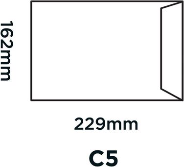 Поштовики самоклеючі Manille C5 229 x 162 мм 80 г/м 500 шт., 13885