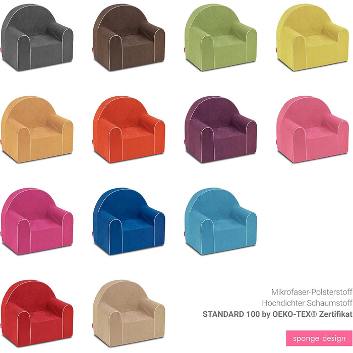 Дитяче крісло для дітей віком від 2 років - Міцне, зручне, виготовлене з пінопласту - зі знімним чохлом, який можна прати - Ідея подарунка, подарунок на день народження для дівчаток та хлопчиків - Синє