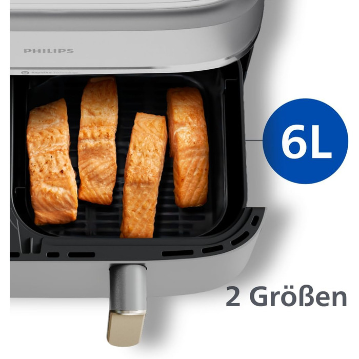 Аерофритюрниця Philips Airfryer 3000 Serie з двома кошиками, Білий, 9 л