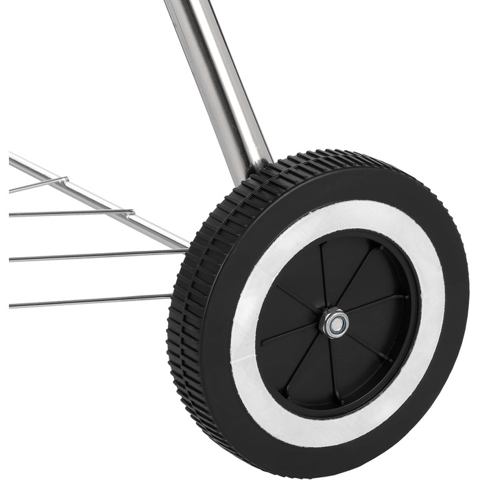 Вугільний гриль діаметром 41,5 см з кришкою, хромованим решіткою та попільником компактний круглий гриль з полицею, колесами та висотою робочої поверхні 58,5 см для саду та балкону