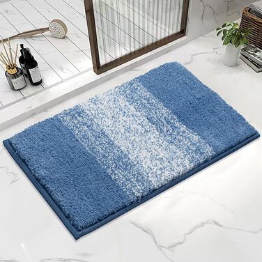 М&39які великі килимки для ванної 80 x 120 см, килимок для ванної, нековзний, водопоглинаючий килимок для душу та ванни, можна прати в пральній машині, синій, 80 x 120 см