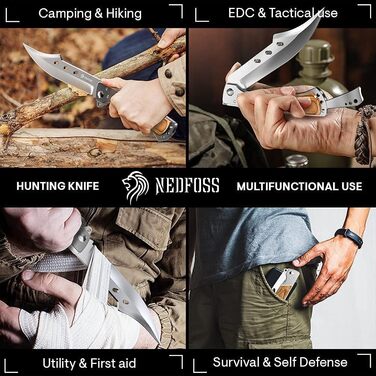 Гострий складаний ніж, кишеньковий ніж 14 см з руків'ям з палісандру, довгий дворучний ніж зі сталі 440c, дозволений для носіння,