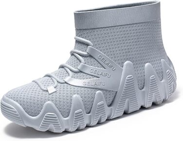 Чоловіче водне взуття/гумові чоботи, нековзні робочі чоботи, товста підошва, до литки, для активного відпочинку, походів, риболовлі, садівництва, подорожей, сірі, EU 40 2/3