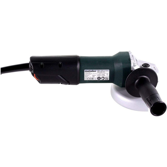 Кутова шліфувальна машина Metabo WEV 850-125 (603611000) Картонна коробка з регулюванням швидкості, 850 Вт, Ø диска 125 мм, холост