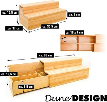 Бамбукова коробка DuneDesign для кави та чаю - 36x17x16 Органайзер для кавових капсул Дерев'яна коробка для чаю з ящиком