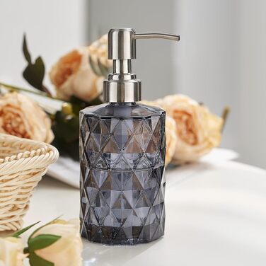 Скляний дозатор мила Ekirlin для кухні, ванної кімнати - багаторазова пляшка з прозорого скла для миття рук, скляний дозатор 340 м