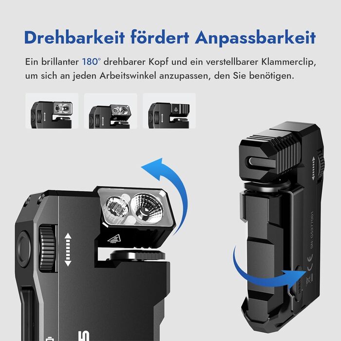 Світлодіодний акумуляторний ліхтарик WUBEN G5 - міні-брелок RGB 400 люмен, багатофункціональний магнітний USB EDC, водонепроникний ліхтарик з 6 режимами для кемпінгу, використання на свіжому повітрі, чорний