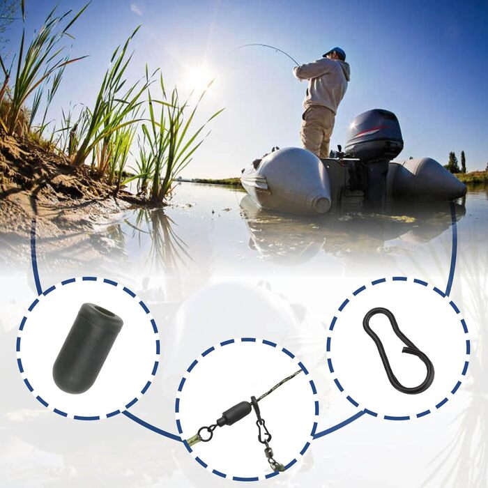 Комплектів Micro Rig Swivels Terminal Tackle Standard Run Ring Kit for Carp Fishing Carp Coarse Fishing Tackle Rings Rigs Connector, 16