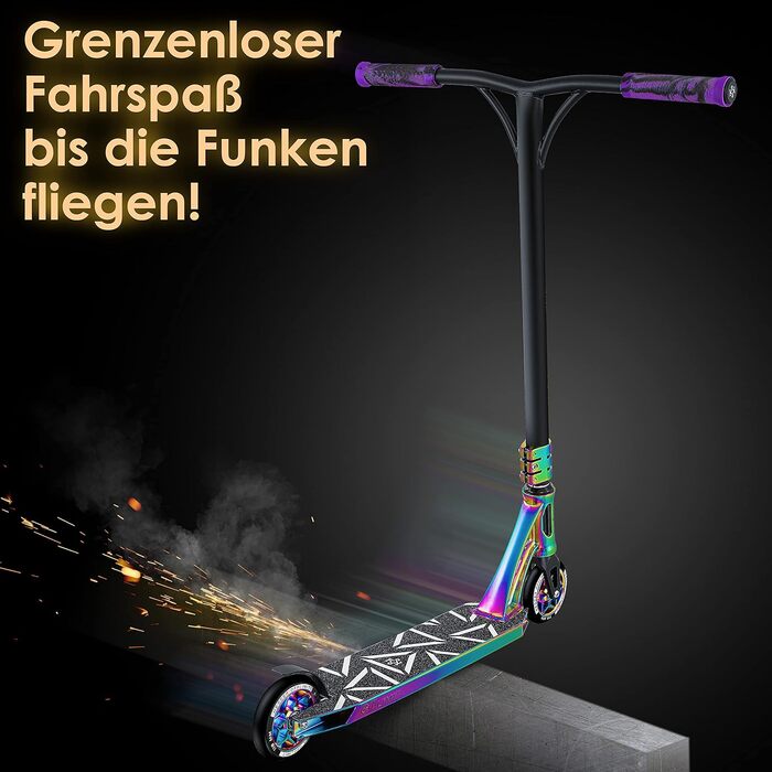 Керований веселий самокат трюковий самокат з підставкою ABEC 9 кулькових підшипників, 110 мм PU колеса, самокат кік самокат міськи