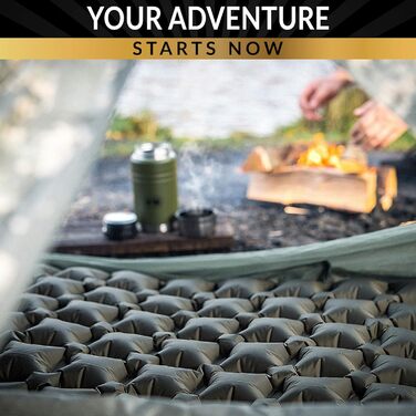 Надувний килимок для сну M-Tac 195 x 60 см Надлегкий, компактний та міцний Килимок для кемпінгу, трекінгу та сну на свіжому повітрі з утеплювачем та ріпстоп-нейлоном