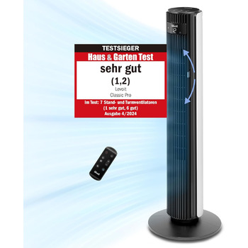 Баштовий вентилятор Levoit для спальні, потужний енергозберігаючий вентилятор 7,5 м/с 23 Вт, дуже тихий колонний вентилятор 25 дБ