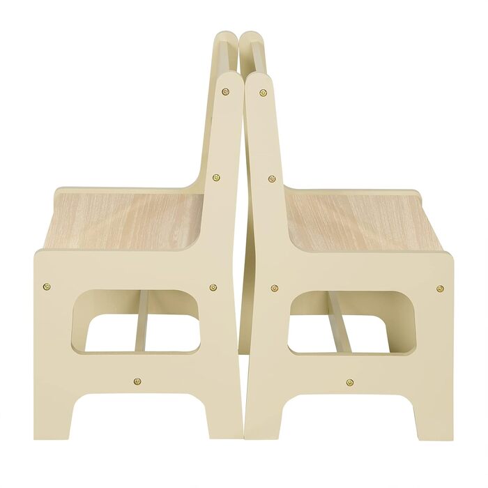 Дитячий стіл з 2 стільцями, розміри 60x60x55см, сидяча група для дітей дошкільного віку дитячі меблі SG001 природа